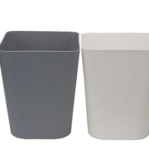 Feiupe 1.6 Gallon Small Trash Can Wastebasket for Kitchen Office Bathroom,Pack of 2(1.6 Gallon(2 Pack), White+Gray)