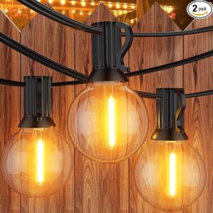 GPATIO 120FT Outdoor String Lights, Waterproof Patio Lights with 64 Hanging Lights Globe G40 Bulbs, 2700k Shatterproof for Backyard Outside Decor