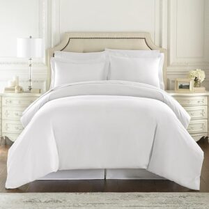 HC COLLECTION Duvet Cover – White King Size Duvet Cover – 3 Piece Soft Breathable Microfiber Duvet Cover Set with Zipper Closure & 2 Pillow Shams